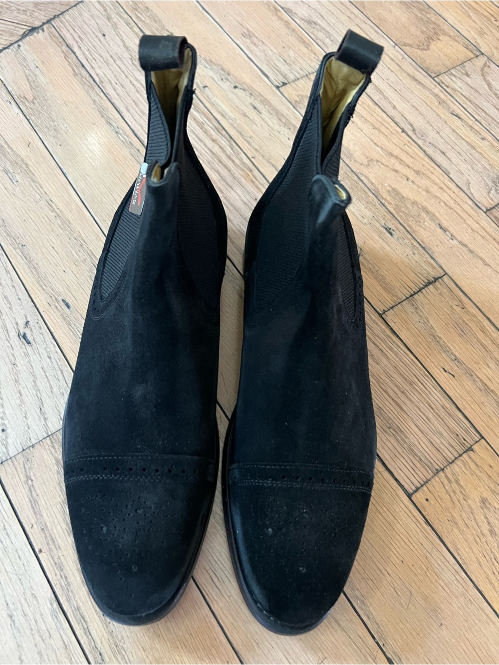 Men's Black Suede Chelsea Boots - Unbranded